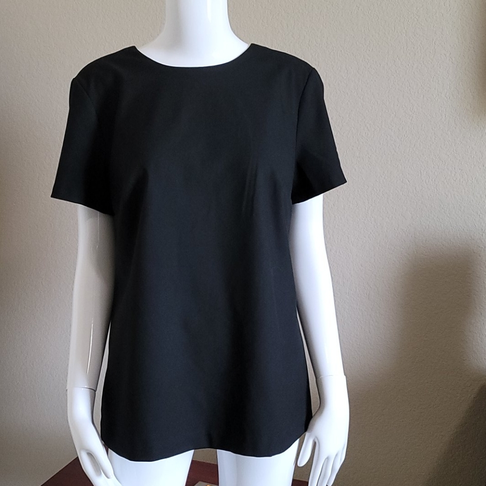 NWT Banana Republic Black with back V neck top